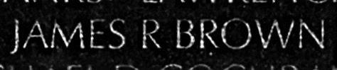 brown's name inscribed on the Wall